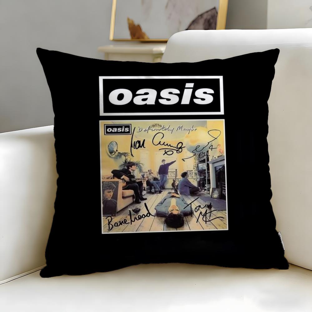 classic band Oasis Cushion Cover Soft  EasyWash Pillow Case  Versatile for Couch Bed Travel and Office