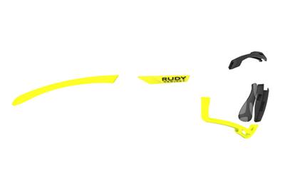 Sonnenbrillen Zubehör Schnittlinie Chromatisches Voll-Custom-Kit Schwarze Bügel Gummi Ergo-Nasenrücken IX Logo [RUDYPROJECT] Gelb/Gelb/Grau Enthält (1 Satz),