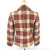 Made in Poland Laura Ashley Short Pea Coat 9 Women M Red×Beige Check Outer Jacket(USED)