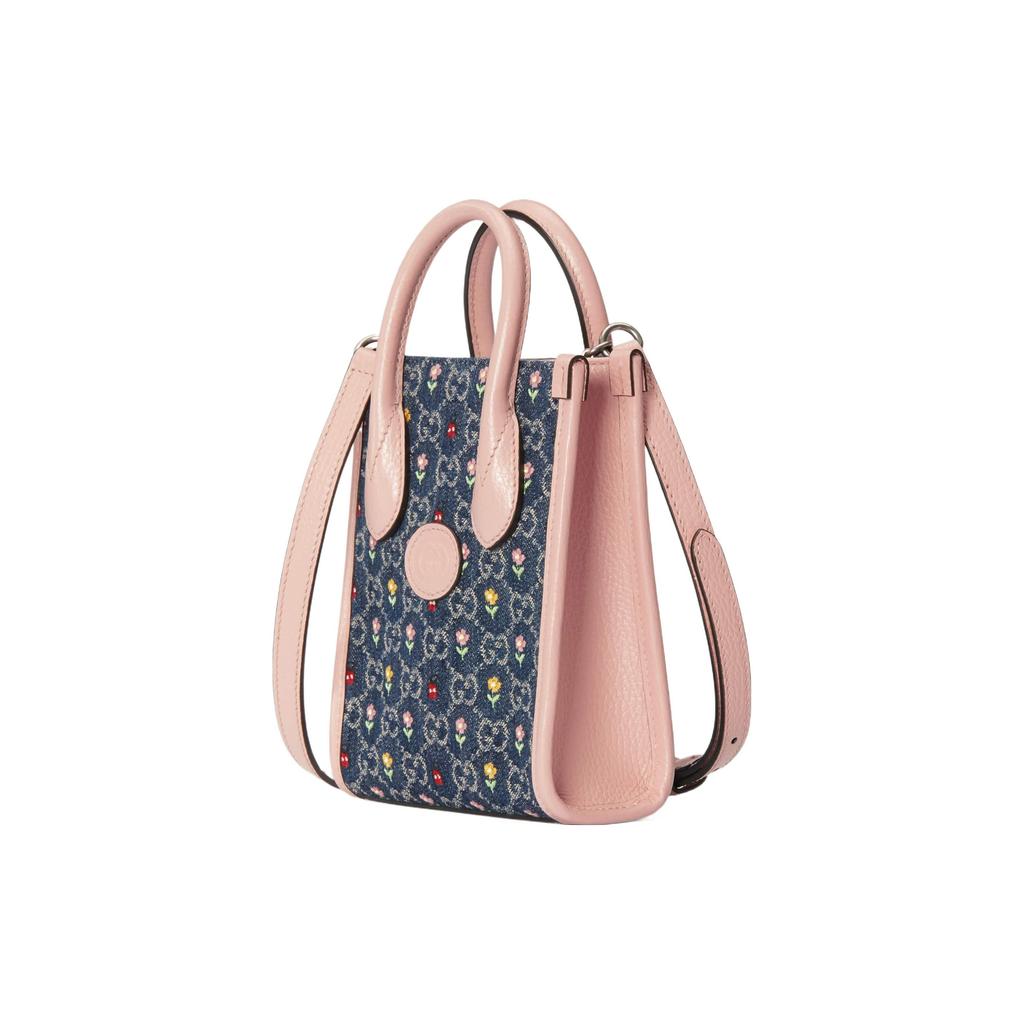 Gucci Floral Embroidered Logo Leather Tote Bag Women Tote 671623-2KQRC-4498