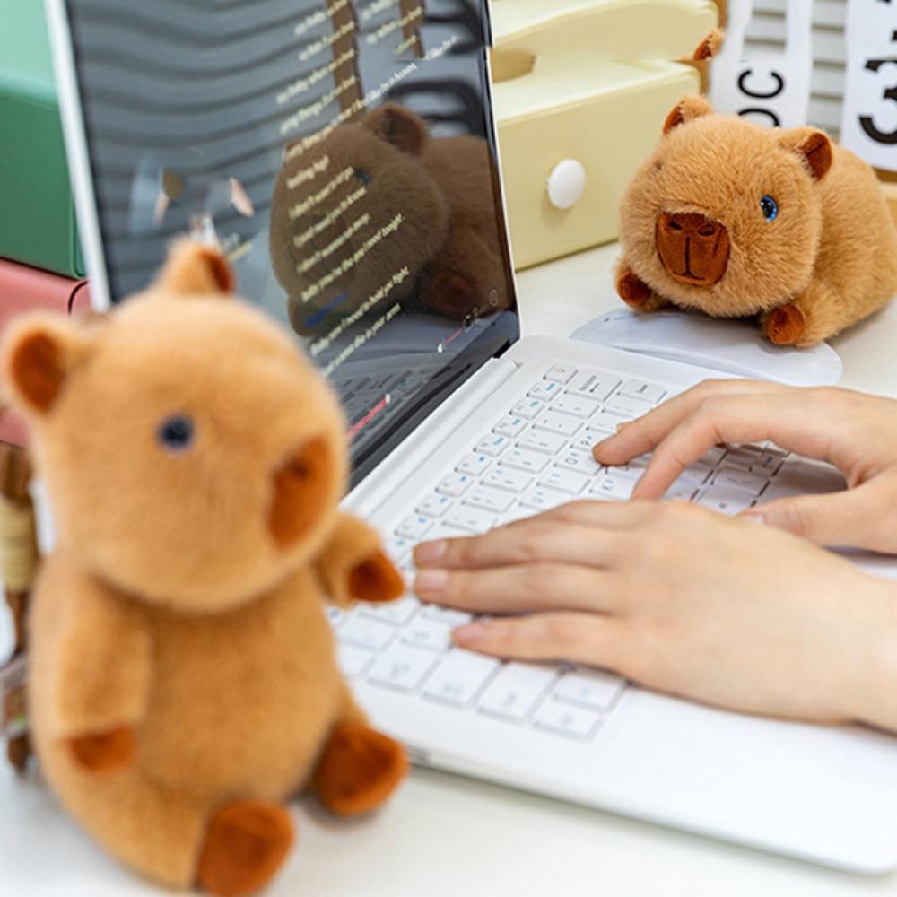 Funny Plush Capybara Bag Pendant Stuffed Doll Cartoon Animal Keychain  Daily