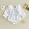 Citgeett Autumn Infant Baby Girls Fall Bodysuit Cute Bow Dot Long Sleeve Jumpsuits Casual Clothes