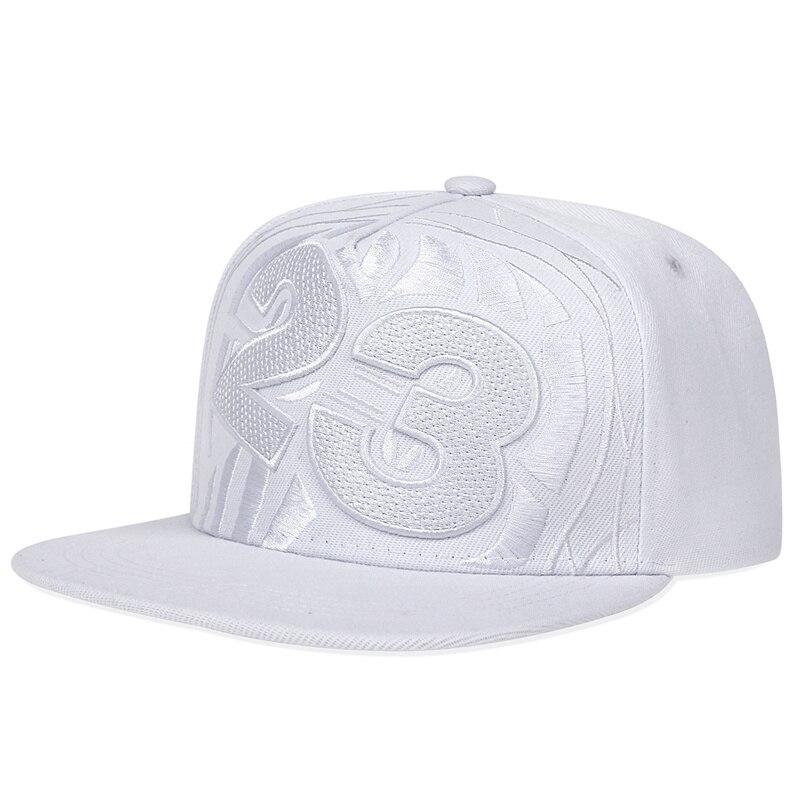 Casquettes de Baseball Hip-hop Unisexes 23 Broderie Lettre Basket-ball Réglables Extérieur Décontractées Chapeau Anti-soleil blanc