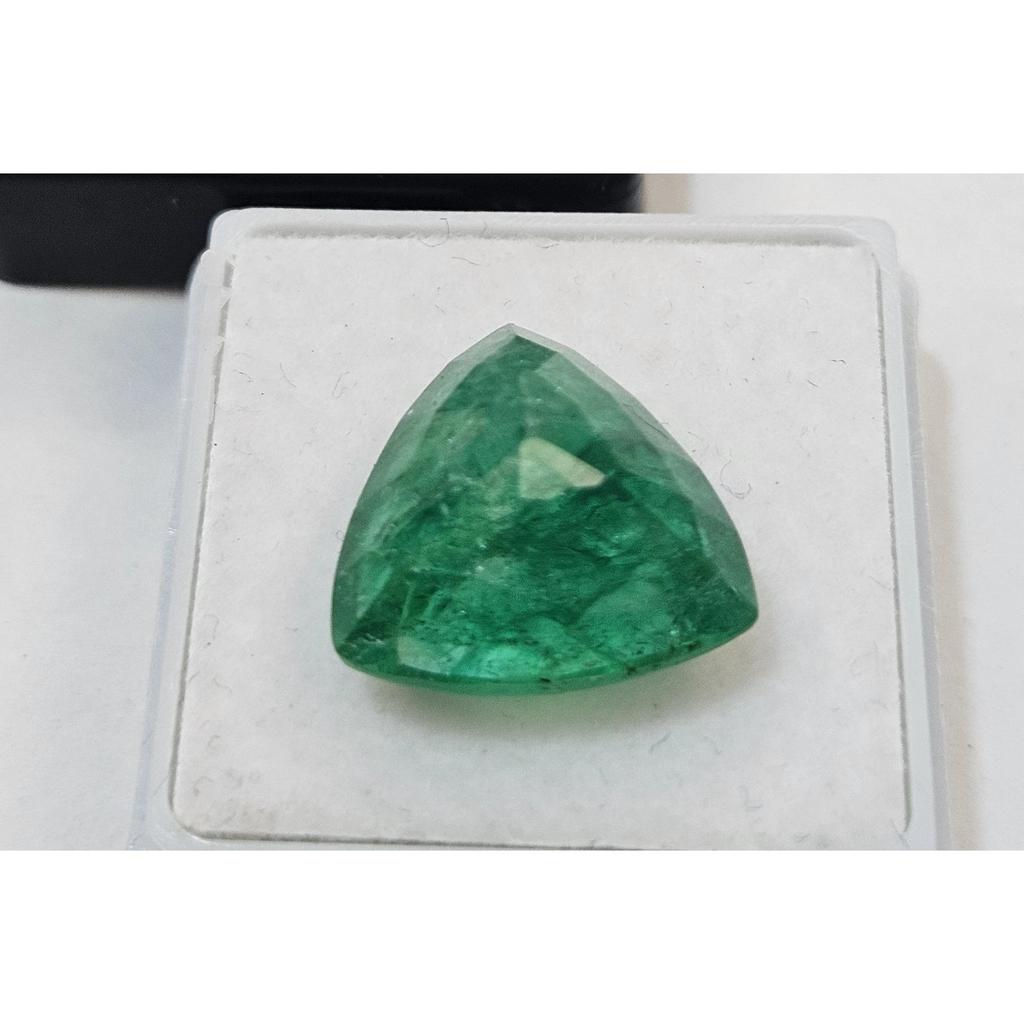 Certified Emerald Colombian Green Trillion Cut 10-11 Ct Stunning Loose Gemstone
