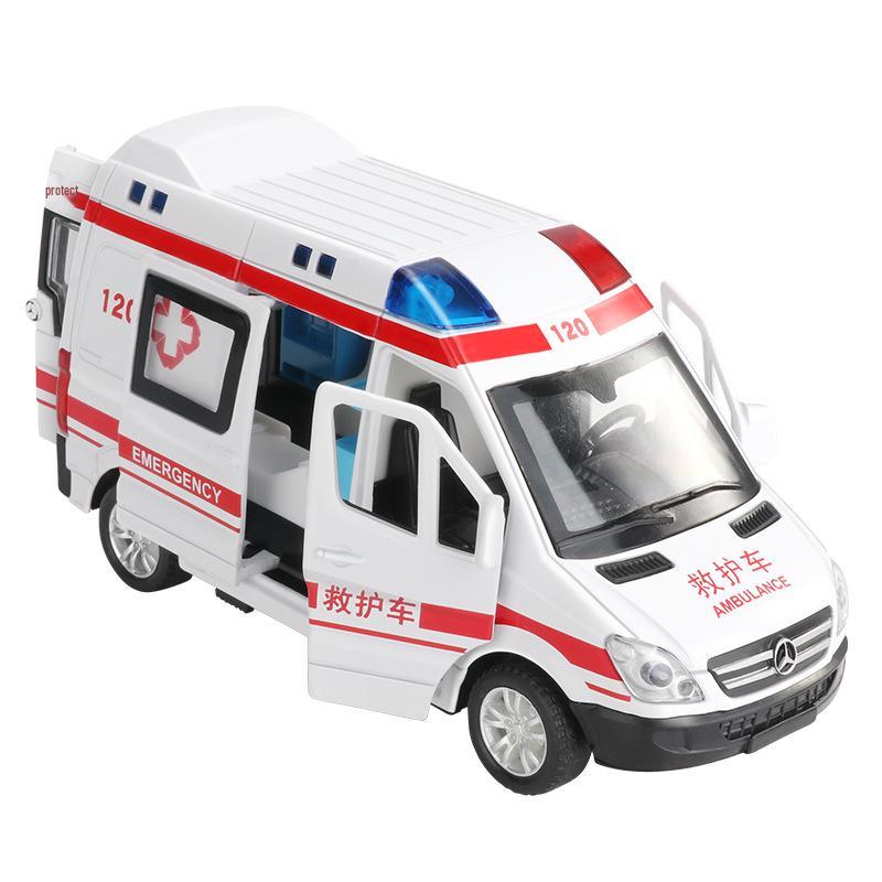 Multifunctional Alloy Police Car and Ambulance Toy with Sound and Light