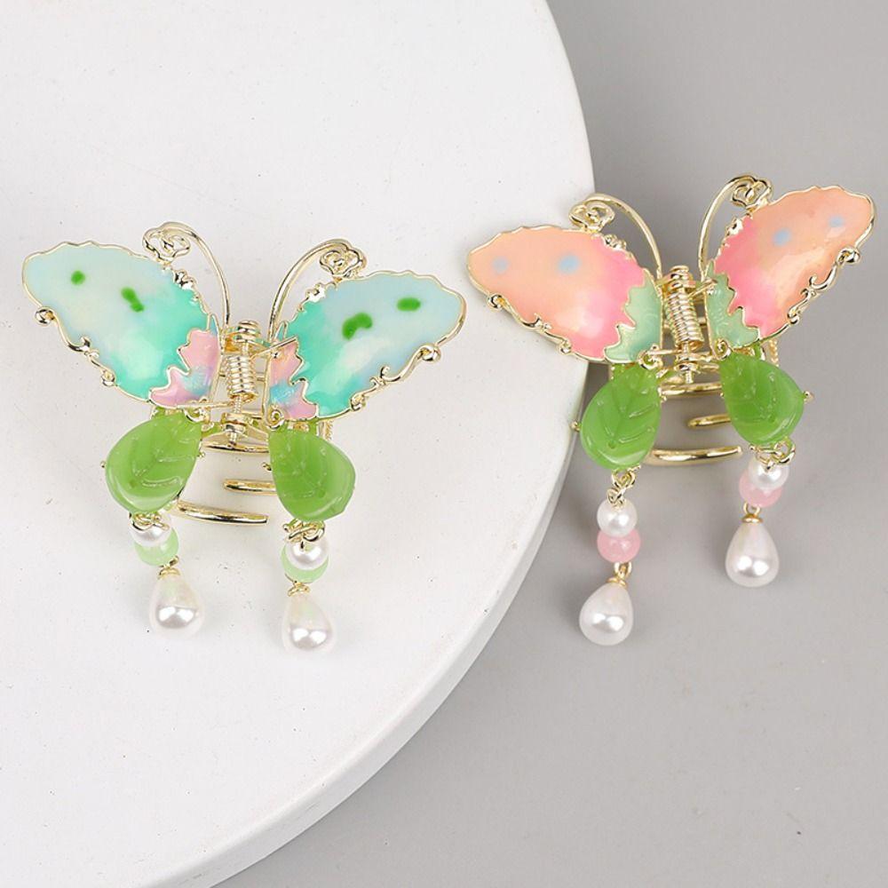 

Заколка для волос в виде бабочки с кисточкой, средняя заколка в форме акулы, креативная заколка для волос в виде бабочки, женский коготь