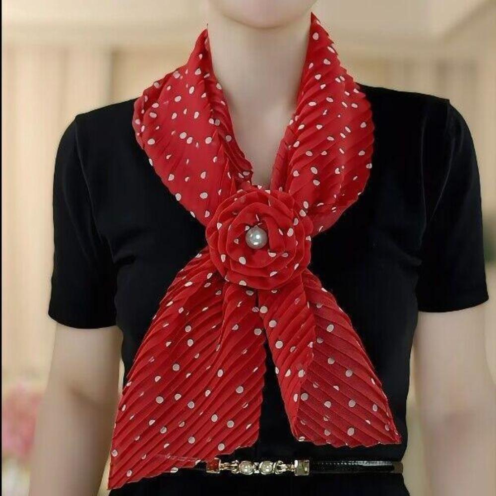 1Pc New Rose Collar Silk Scarf Women'S Fashion Versatile Neck Protection Warm Scarf Travel Women'S Small Silk Scarf