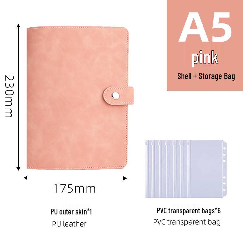 A6 Leather Buckle Loose-Leaf Notebook & A5 Multifunctional Planner with Custom Logo and Storage