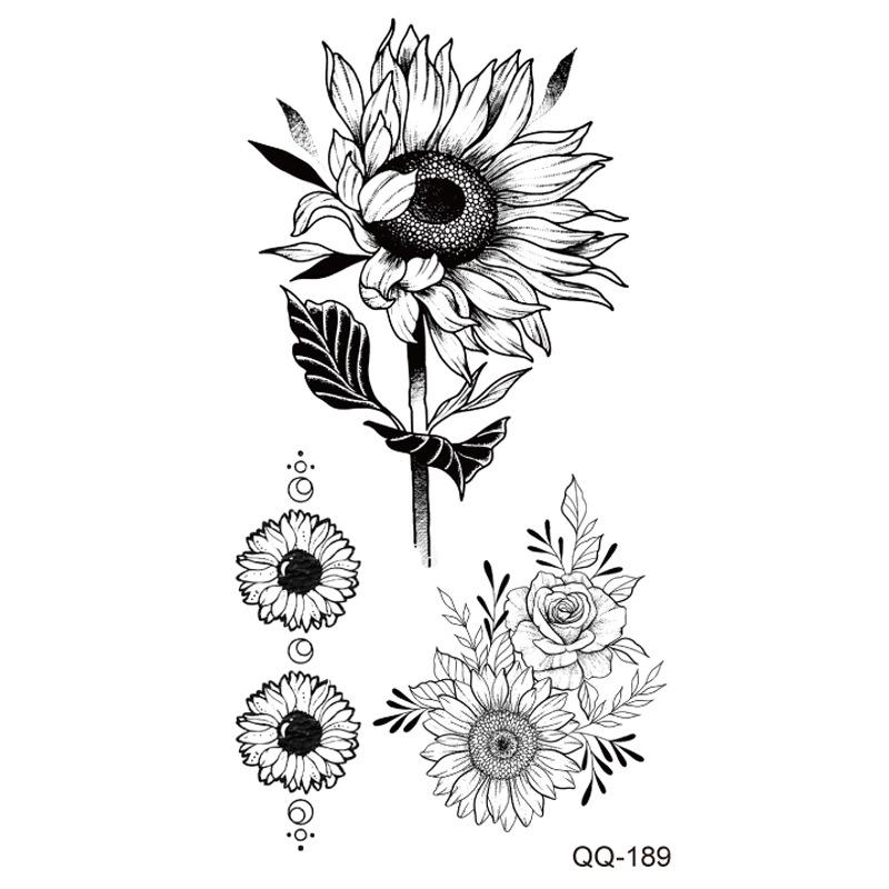 New Style Waterproof Temporary Tattoos: Floral, Butterflies & Lion Designs - Mix & Match Set