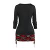 Fashion Women's Long Sleeve Printed Shirts V-Neck Tops Bottoming Shirts