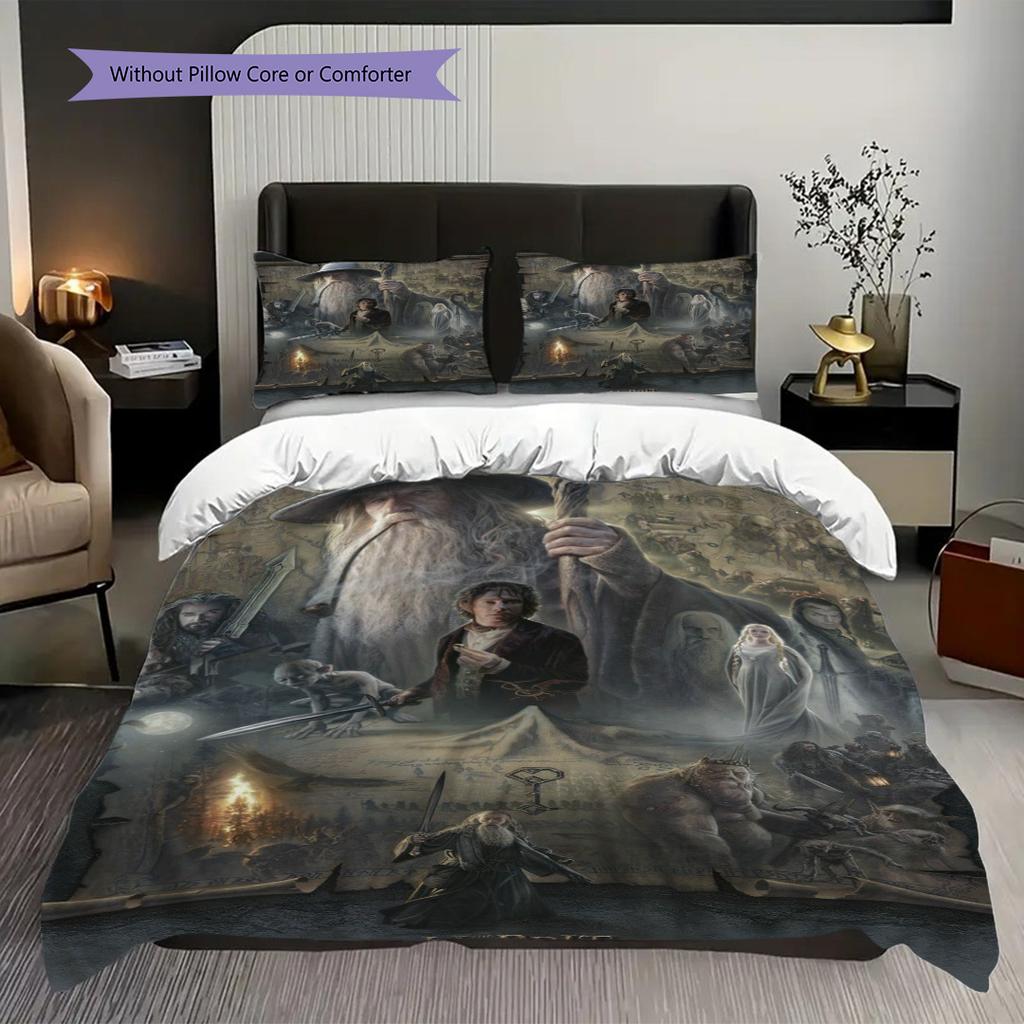 Fantasy Wizard Adventure Set Threepiece Set 1 Duvet Cover 2 Pillowcase Without Core Soft And Comfortable Christmas Birthday Gift