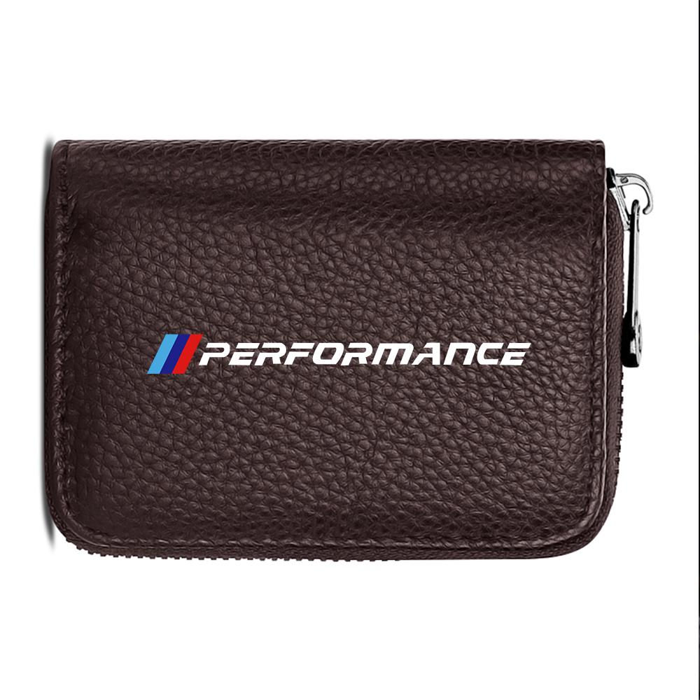 BAAZ2 Car Sticker For BMW For BMW PU Leather Men Women Card Holder Small Zipper Wallet Solid Coin Purse Accordion Design rfid ID Busin