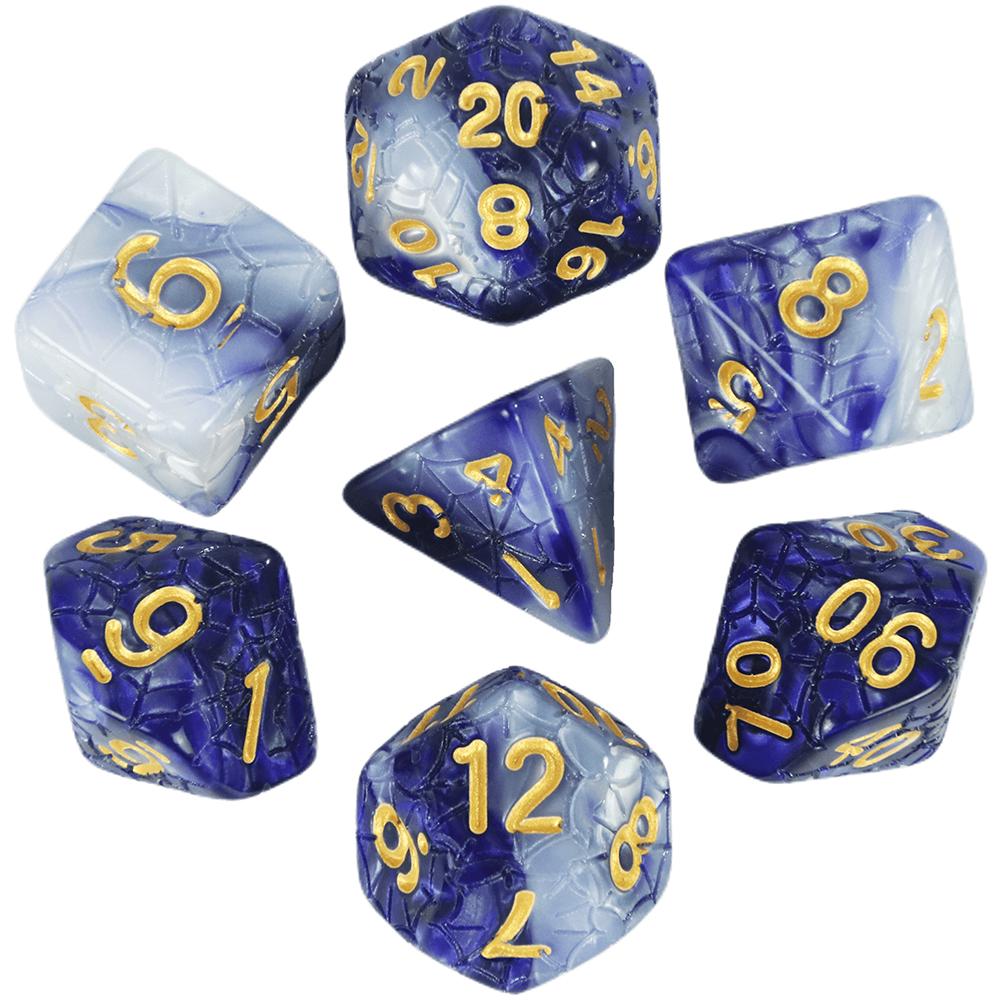 Mixing Color Dice DND 7pcs Polyhedral Dice Set with Engraving Spider Web Effect for DND RPG Magic Gathering Table Game D&D Dice