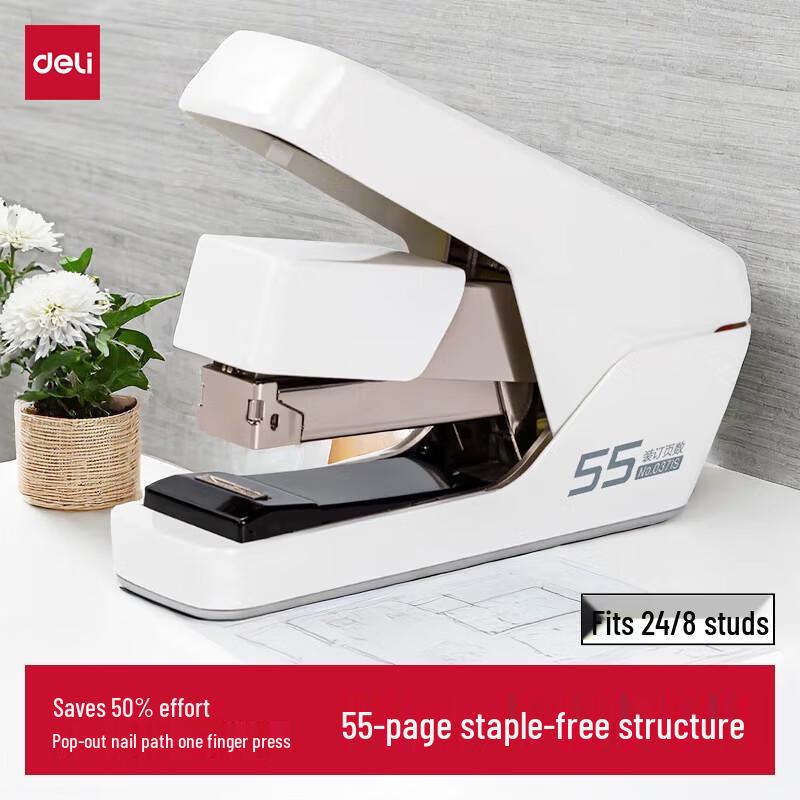 Deli Effort-Saving Flat-Clinch Stapler