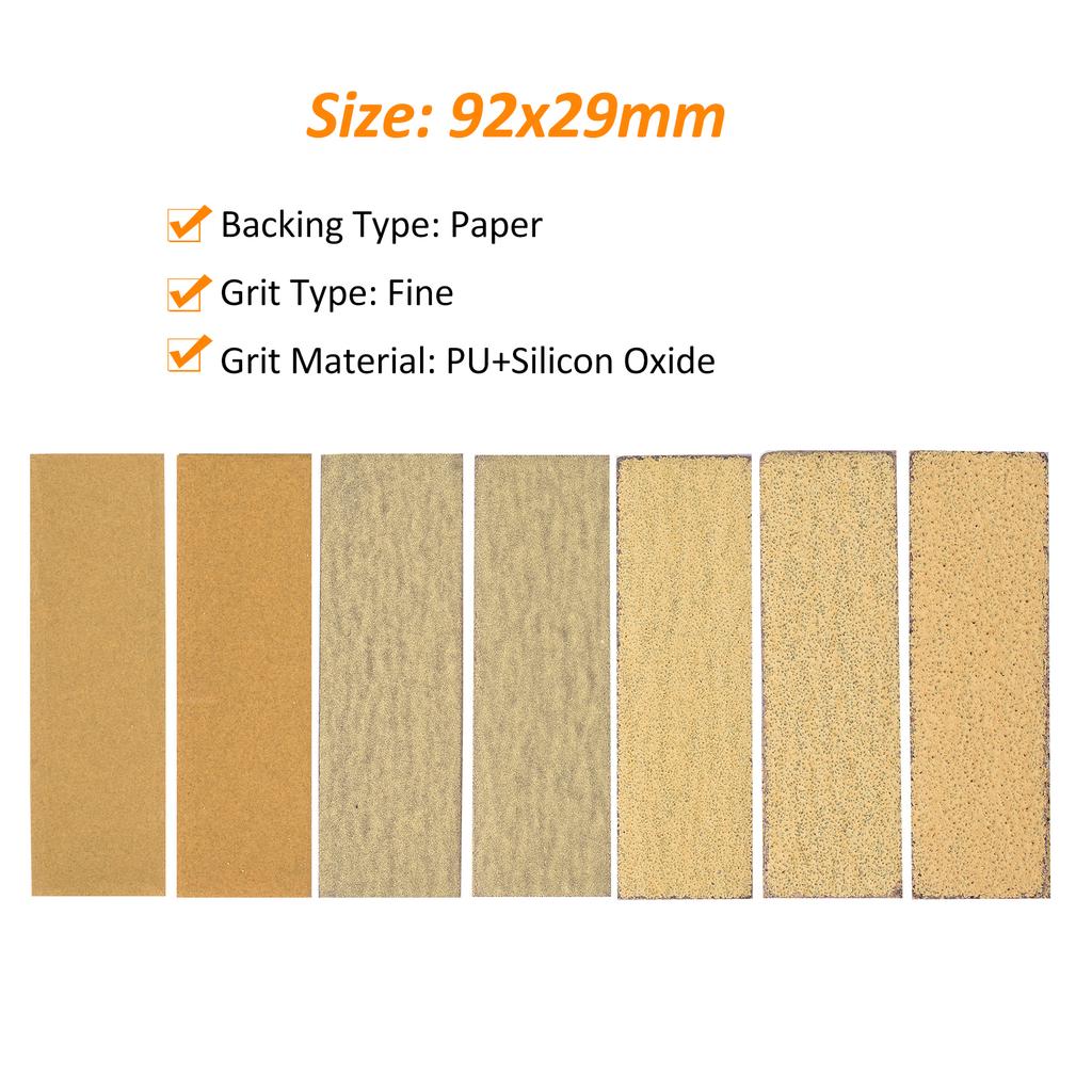 Micro Sander Kit 3.5x1 Inch Mini for Small Projects, Detail Handle Sanding Tools, 70 Sheets Sandpaper Wood 40 60 80 120