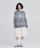 AWESOME STUDIO Nordic Snowflake Jacquard Round Knit Charcoal