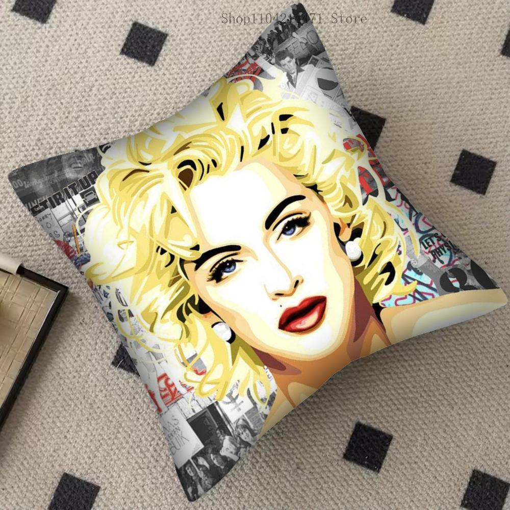 1pc Madonna Pillow Case Square Bedroom Sofa Leisure Comfort Cushion Car Living Room Home Decoration