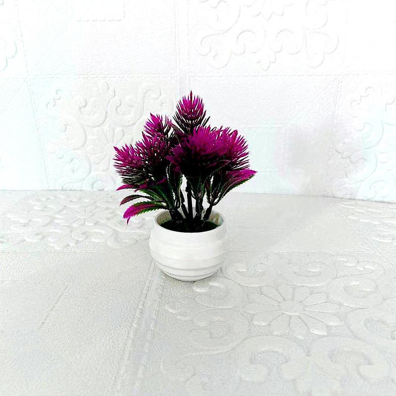 

Растение Комнатные растения Украшение домаИскусственные цветы Зеленые растения Маленькие украшения7 Больших сосновых шишекПолосатые горшки Маленький бонсай фиолетовый/красный