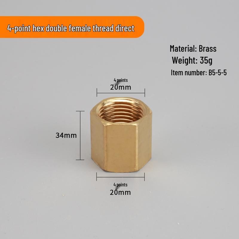 4-Point Dual Male Thread Antique Copper Pipe Extension Connector with Double Female Connection.