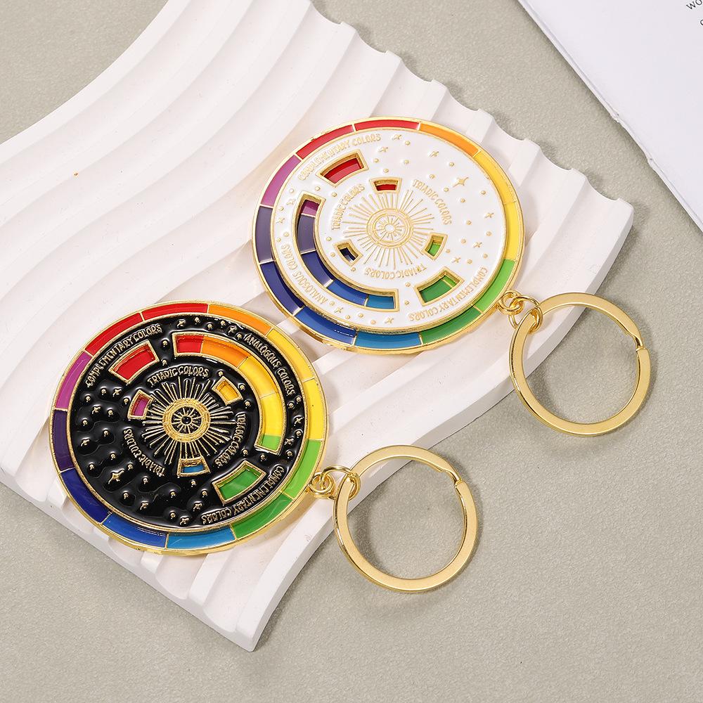 Premium Quality Exquisite Color Wheel Keychain Pendant – Sparkly 3D Charm for Bags & Car Keys, Cute Versatile Girly Accessory, Thoughtful Creative