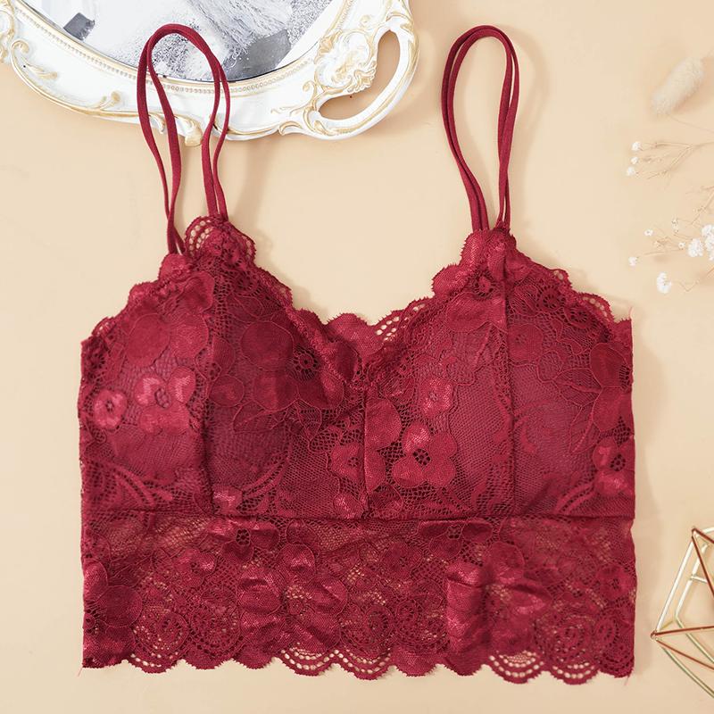 Sexy BH Damen Spitzen Bralette Floral Dessous Kabellos Gepolstert Büstenhalter Nahtlose BHs Weste Unterwäsche