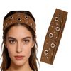 Elastische Punk Metal Oogjes Hoofdband, Unisex Brede Stretch Klinknagel Haarband, Retro Straat Sport Zweet Hoofdband