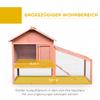 Wooden Rabbit Hutch with Ramp, 144x64.5x100 cm, Two-Tier Outdoor Small Animal Cage