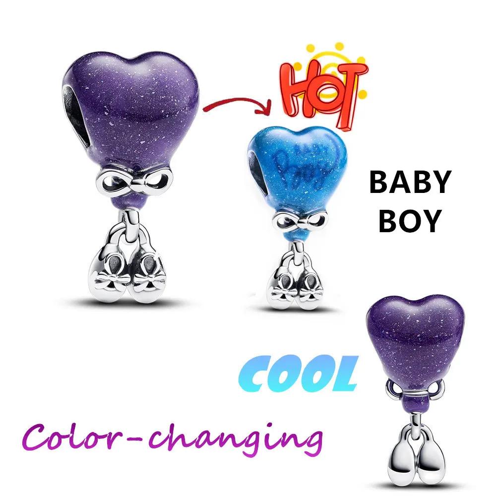 

New Copper Stylish Charms Color-Changing Gender Reveal Boy Fit Charm Original Women S Wrist Bracelet Fine Fashion Jewelry Present
