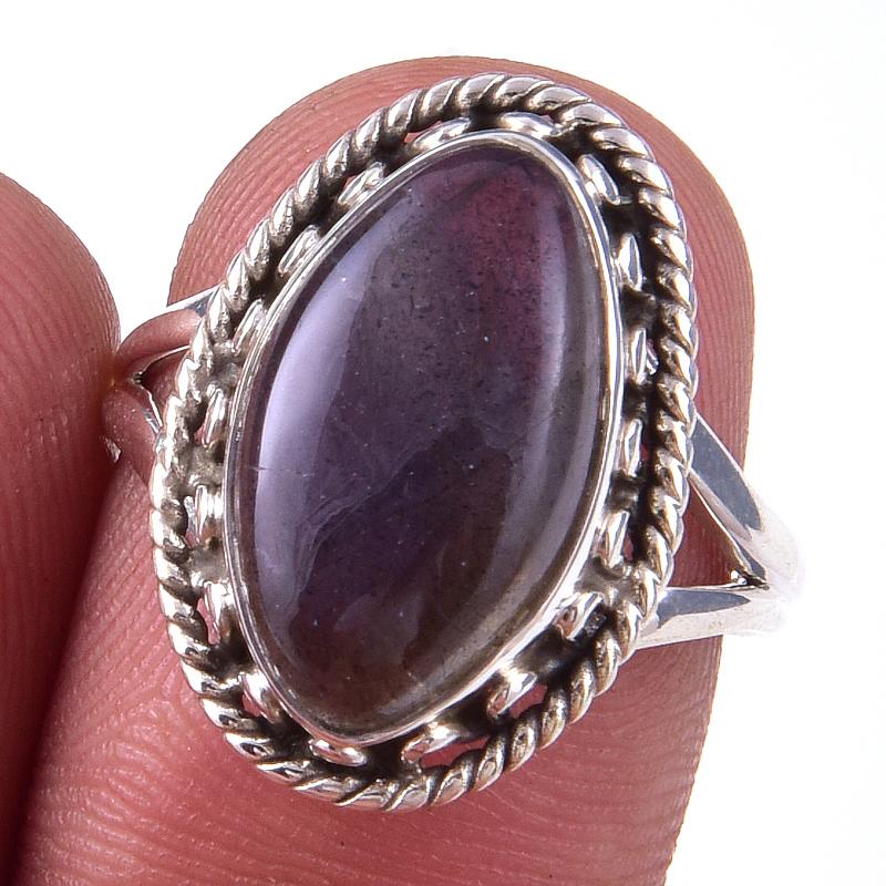 

Natural Labradorite Gemstone Handmade 925 Solid Sterling Silver Ring Size 7 s8E00