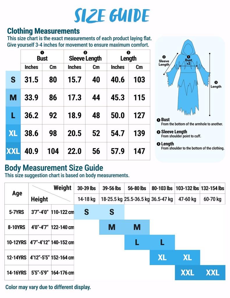 Joyfy Child Glowing Eyes Grim Reaper Costume, Phantom Costume for Kids Halloween Fancy Dress Up 5-12 Years