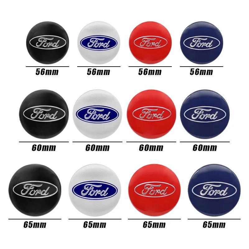 4pcs 56/60/65mm Car Styling Wheel Center Hub Caps Stickers Badge For Ford Focus Fiesta Mondeo Fusion Explorer Escape Edge Kuga