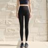 Damen High-Waist Bauchkontrolle Tasche Haifischhaut Leggings: Frühlings-/Herbst-Yogahosen, 9/10 Länge Radsport-Außenbekleidung