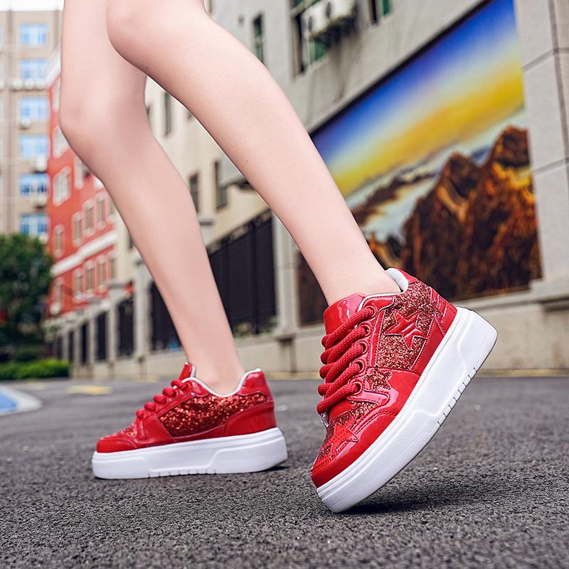 Fashion Fashion Glitter Gold Sneakers Unisex Star Platform Designer Luxury Shoes Men Women Casual Street Hip Hop Men's Skateboard Shoes