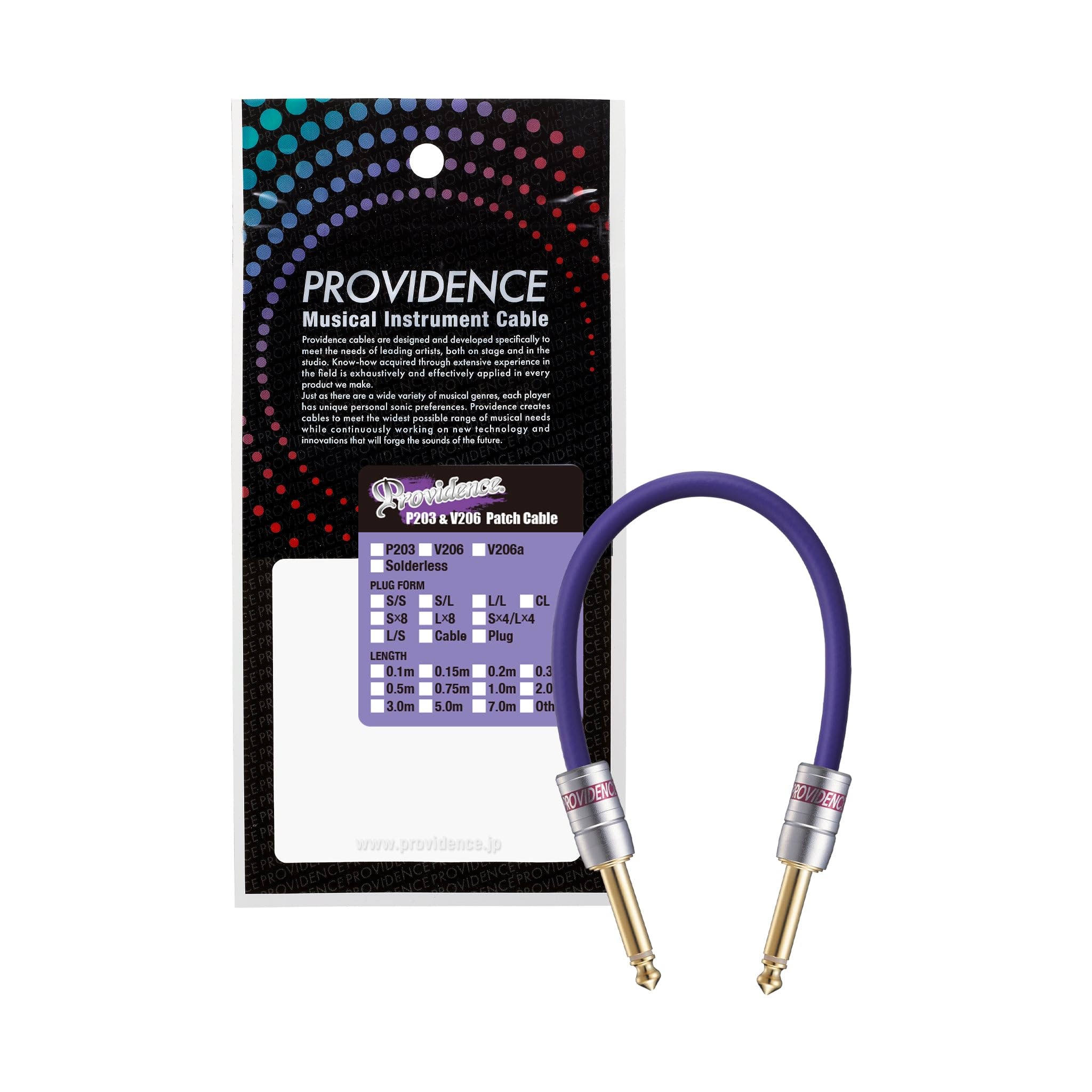 

Providence Patch Cable P203 40cm Plug S/S (Straight/Straight) фіолетовий