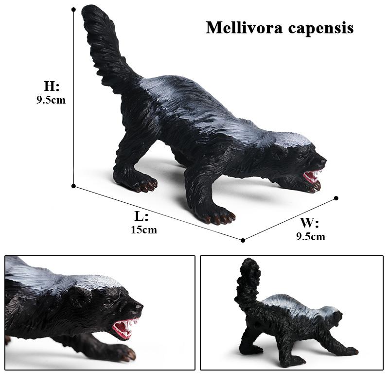Oenux Symulacja Nowe Figurki Dzikich Zwierząt Borsuk Miodojad Mellivora Capensis Model Figurki Akcji Edukacyjny Prezent Zabawka dla Dzieci