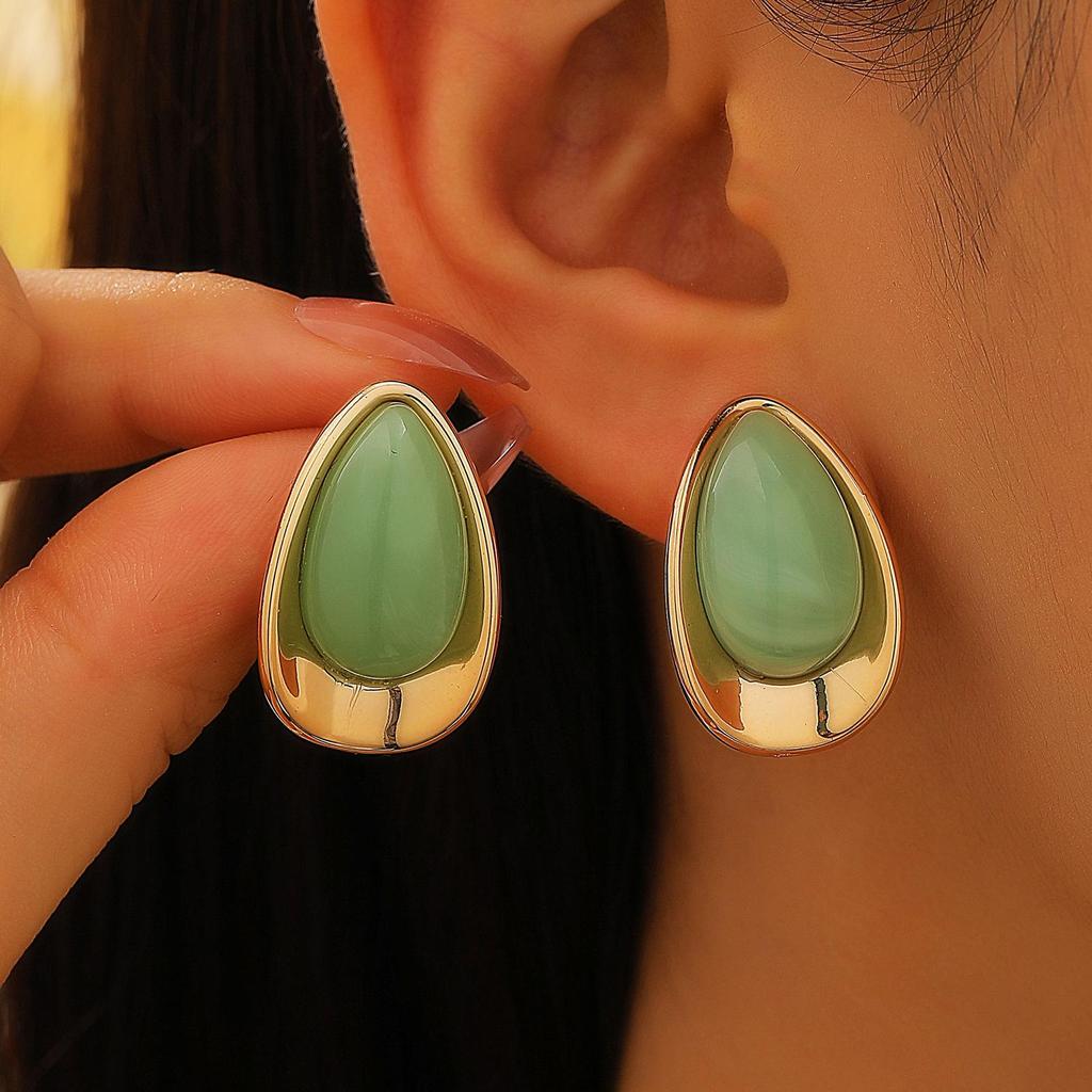 Fashion Exaggerated Temperament Dripping Oil Water Droplets Earrings For Women