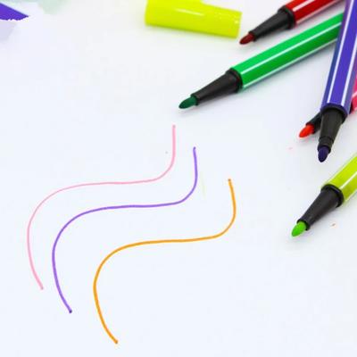 12//24 Pcs Washable Colored Pen Painting Marker Artist Drawing Set Student Art Supplies Highlight Water Color Pens Stationery