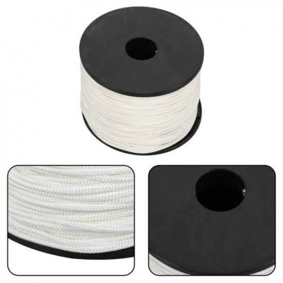 Nylonové lano 1/8 palce, 500 stopový návitek, 100% nylon, lano s plným opletením, barvitelné, bílé