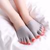 Elastic Thin Summer Non-slip Women Half Palm Socks Cotton Sock Slippers Open Toe Socks