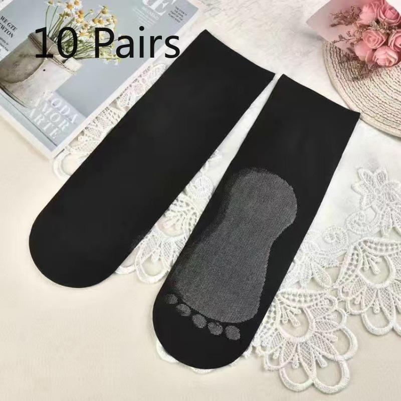 10 Pairs of Female Spring and Summer Loose Non Slip Wear Anti Hook Silk Short Tube Stockings