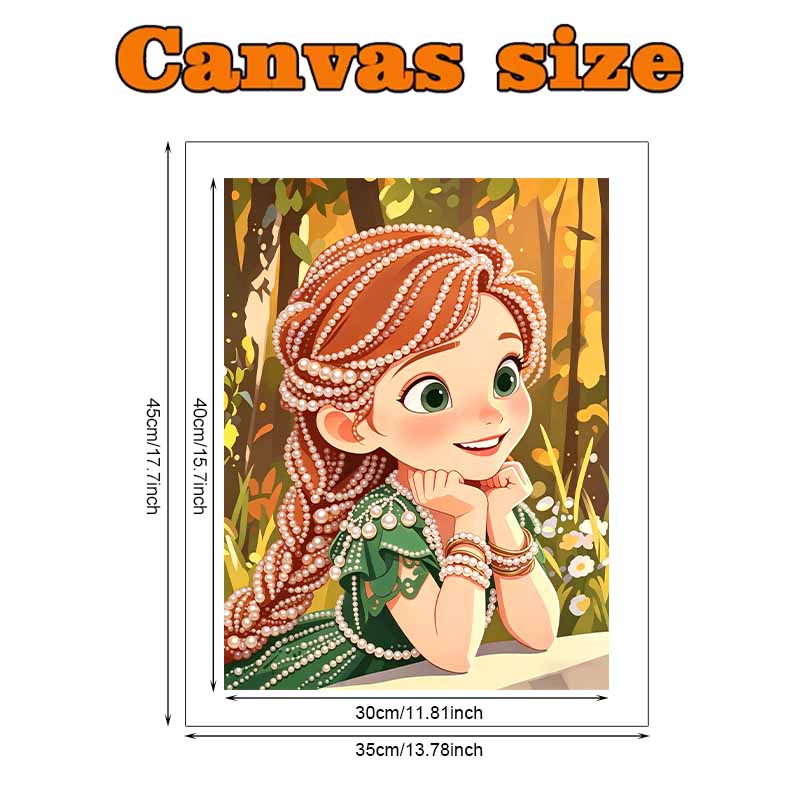 Disney Pearl Painting Princess Anna DIY Pearl Art Painting Pearl Gem Painting Pictures Crafts Special Shape Home Wall Decoration