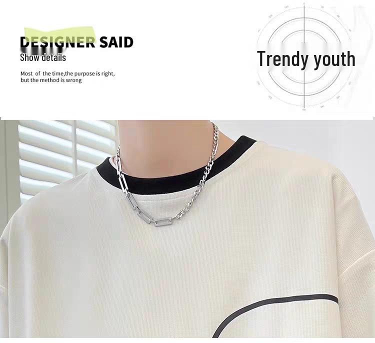 Teen Summer Cool Casual Two-Piece Set: Men’s Trendy Loose Short Sleeve T-Shirt + Shorts