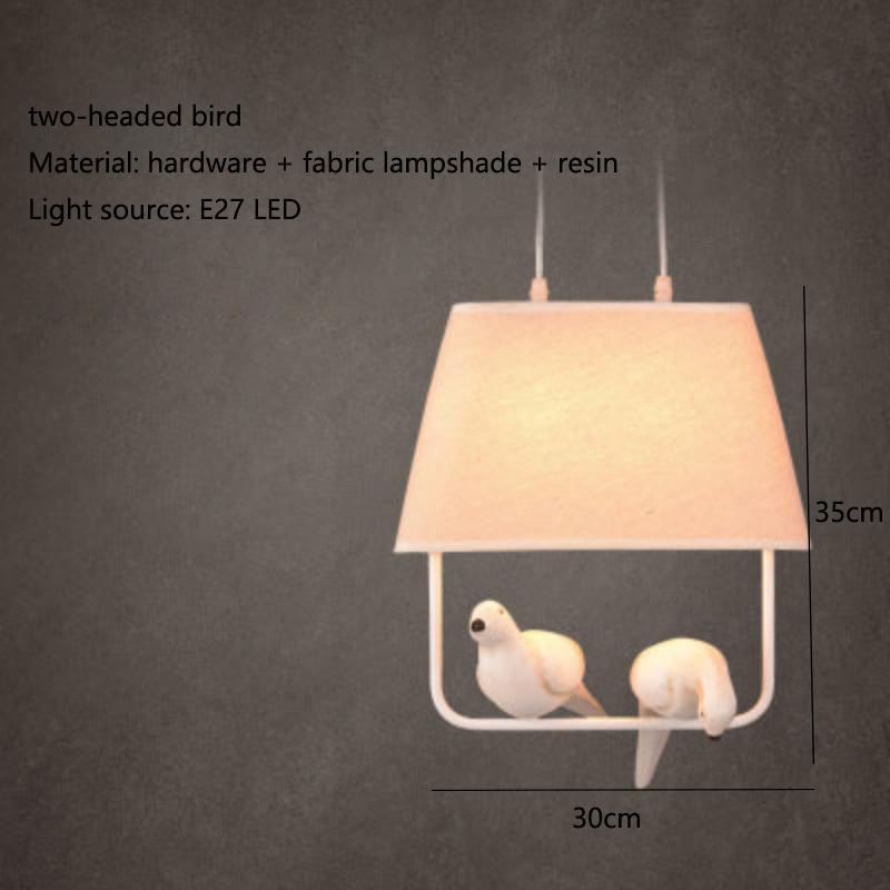 Nordic living restaurant LED chandelier pendent lights magpie bird home decoration lamp designer creative American hanging lamp