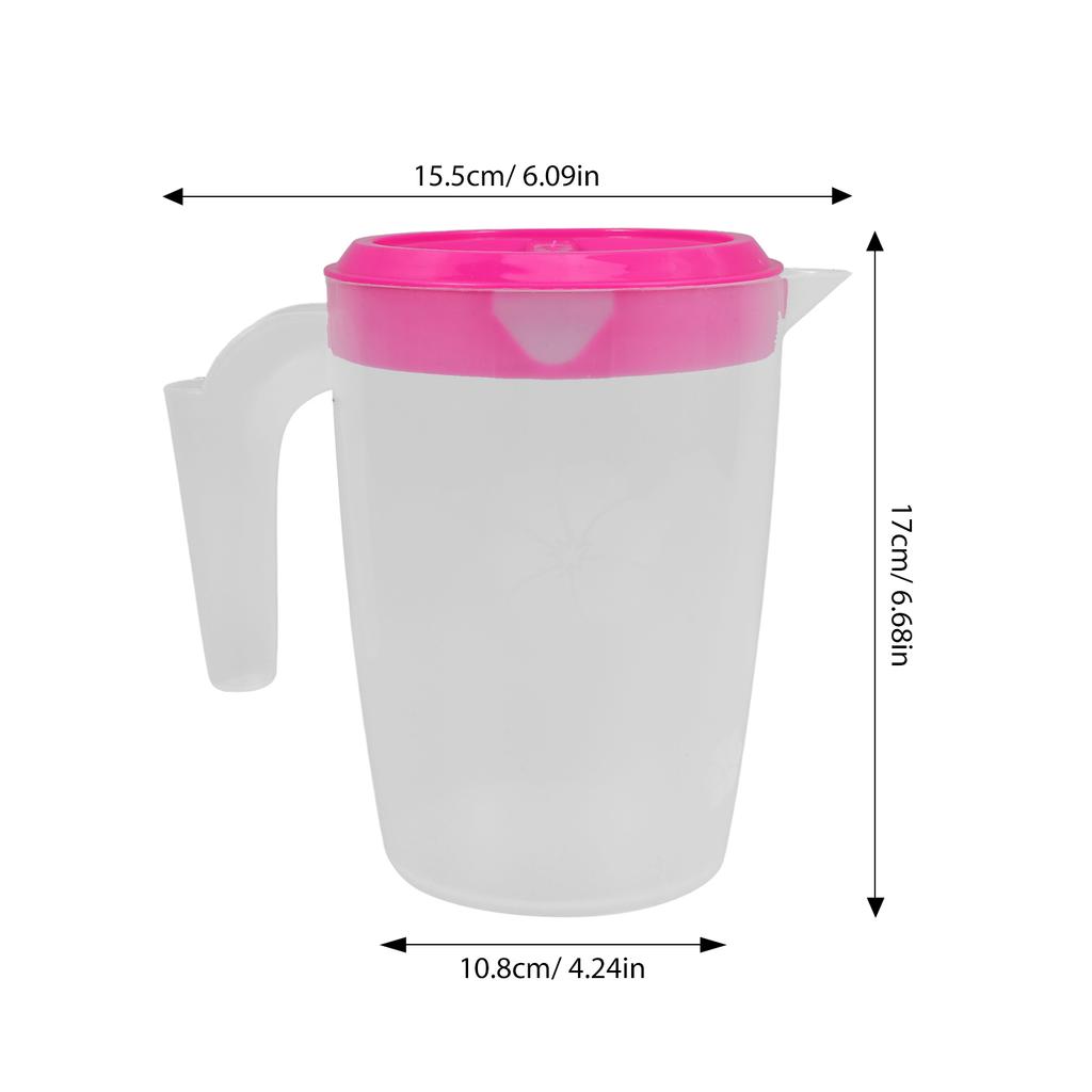 1L Genomskinlig Plastkanna för Drycker med Lock för Kylskåpsförvaring av Vatten Juice Te Lättburen Kannna för Daglig Användning och Sociala Tillställningar