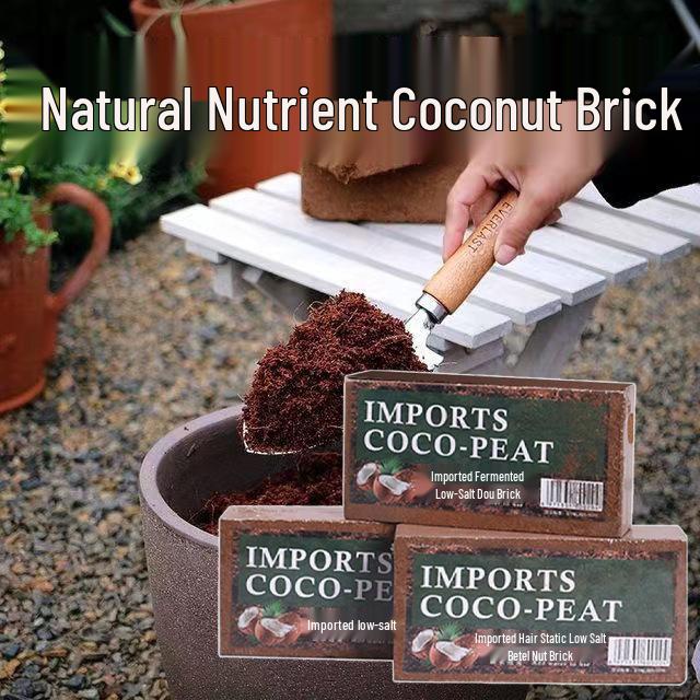 Coconut Coir Nutrient Soil Brick: Ideal for Planting Vegetables & Flowers.