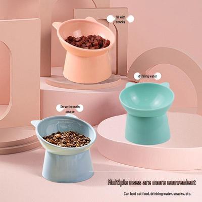 Nordic Style Elevated Cat & Dog Bowl - Slanted, Anti-Spill, Neck Protection Pet Bowl