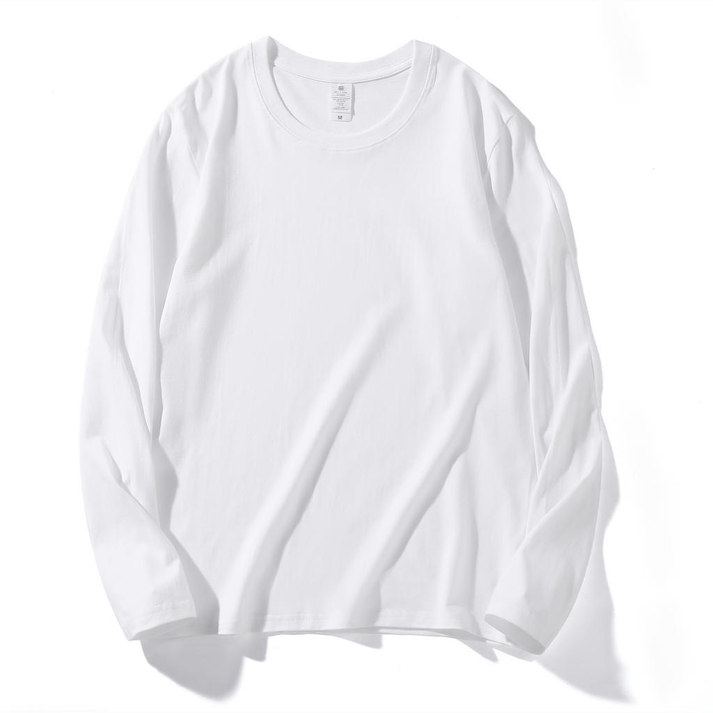 Women's Casual Big Size Loose Round Neck Pullover Solid Color Inner Bottom Shirt