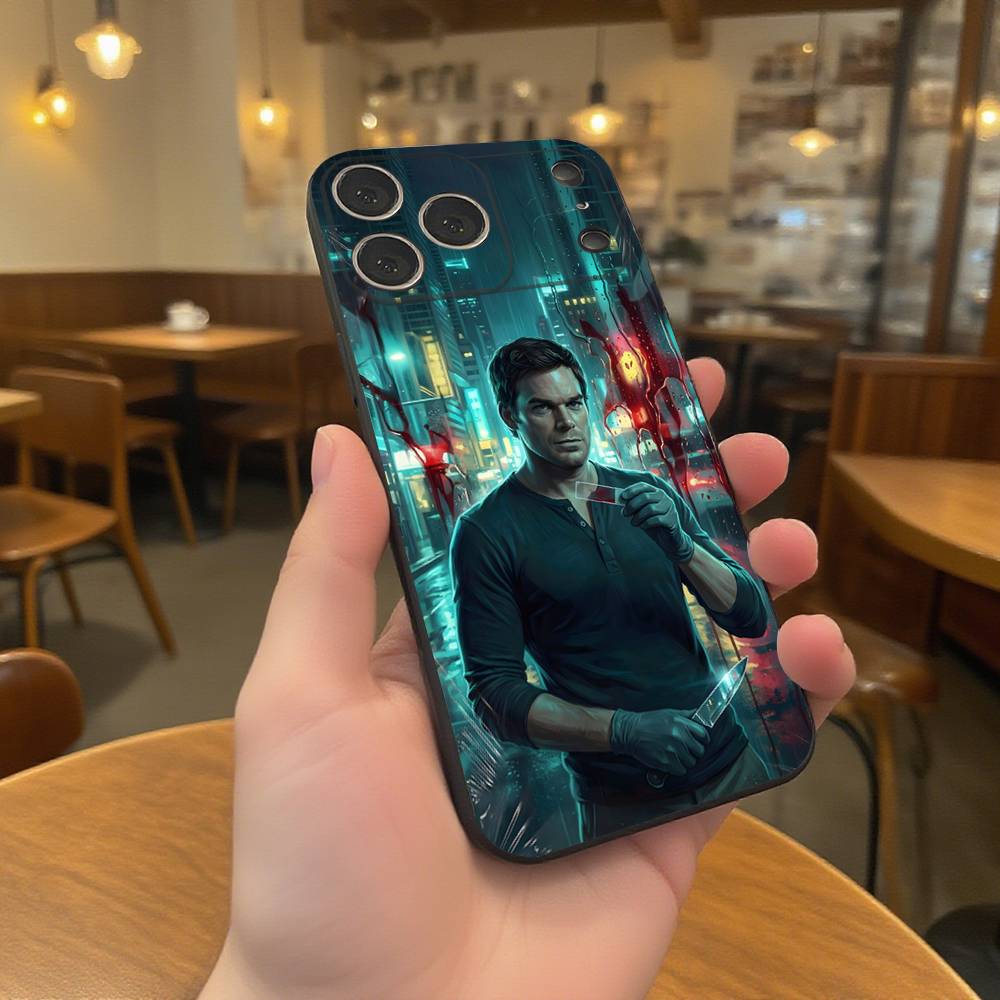 D-Dexter Morgan Phone Case For iPhone 17,16,15,14,13,12,11,Pro,Max,Plus Black Soft Cover
