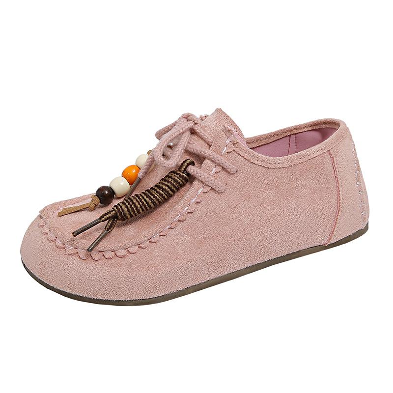 Korean Style Women Shoes Fashion Outdoor Casual Shoes Retro Suede Loafers High Quality Lace-up Sneakers for Women Zapatos Mujer
