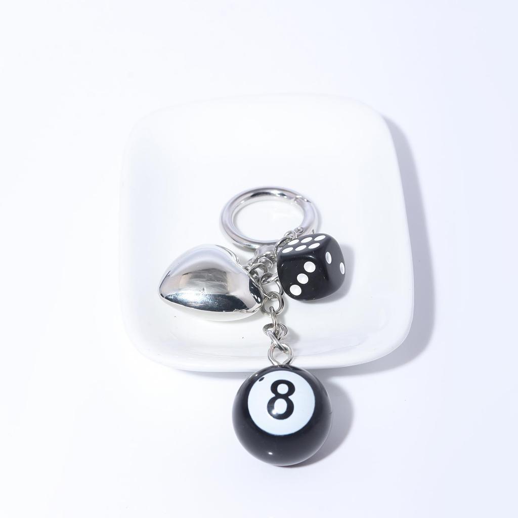 Lucky Dice Starburst Pendant Keychain, Hip Hop Cool Accessory Bag Ornament, Personalized Fashionista Versatile Jewelry